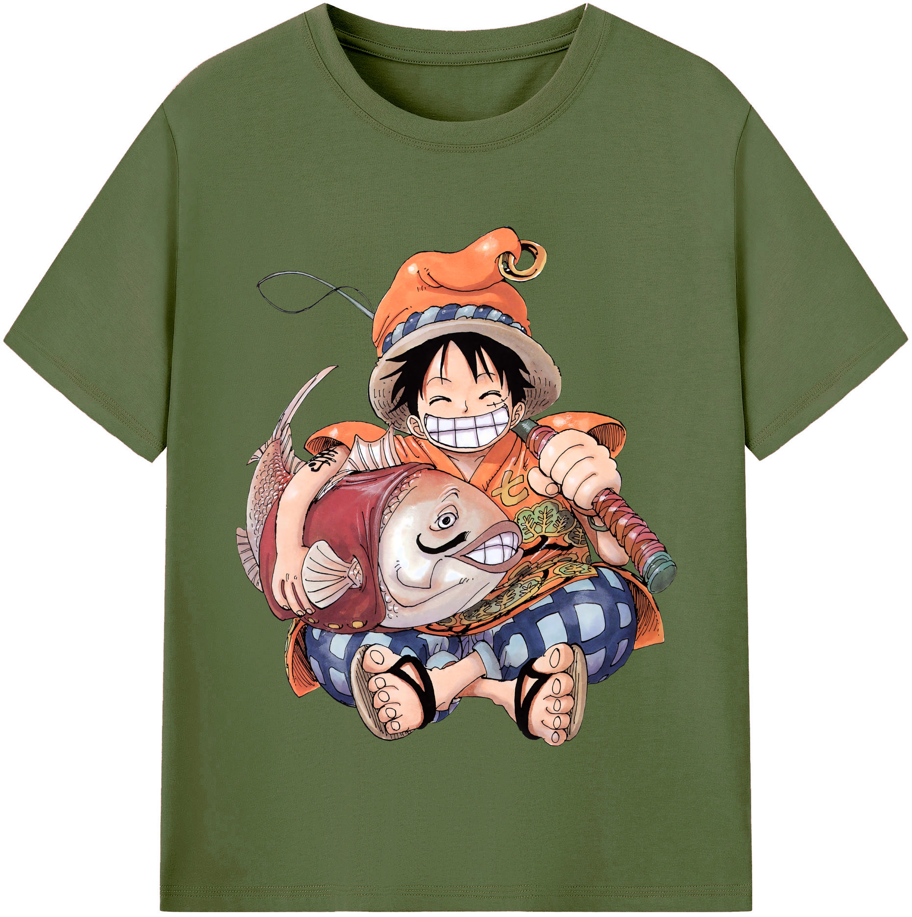 ワンピース モンキー・D・ルフィ ONE PIECE Monkey D. Luffy 綿100％半袖Tシャツ（フロントプリント）